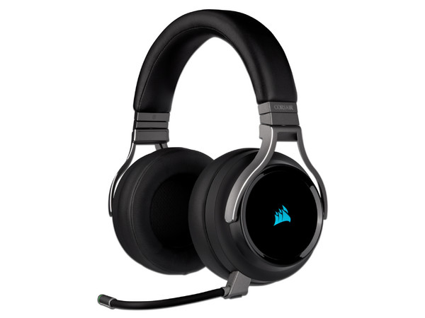 Audífonos Gamer Inalámbricos con micrófono Corsair Virtuoso RGB Wireless, hasta 18 mts de distancia. Color Negro.