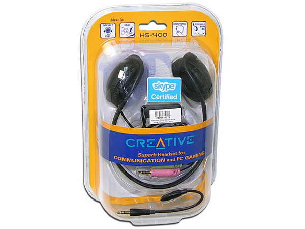 Audífonos con Micrófono Creative HS-400 Excelente Calidad de Sonido, Miniconector Chapado en Oro y Cable de Cobre sin Oxígeno.