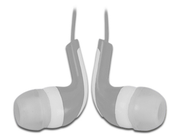 Audífonos internos con micrófono Easy Line, 3.5mm. Color Gris/Blanco.