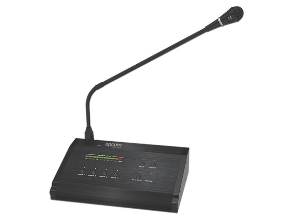 Micrófono a Distancia Epcom SF-4012 de 4 Zonas para Sistema de Voceo.