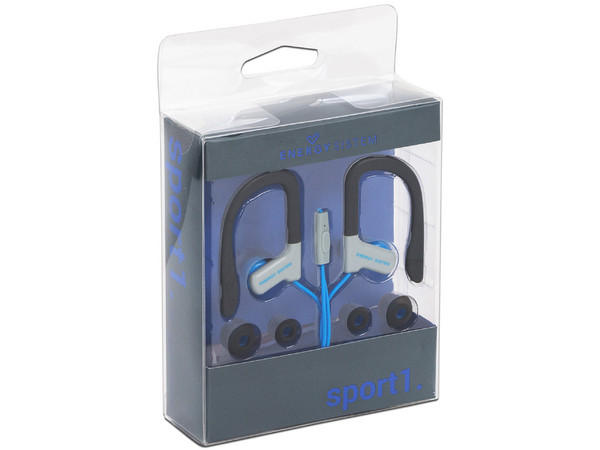 Audífonos deportivos Energy Sistem Sport 1 con micrófono, respuesta de frecuencia 20Hz - 20 GHz, 3.5mm. Color azul.