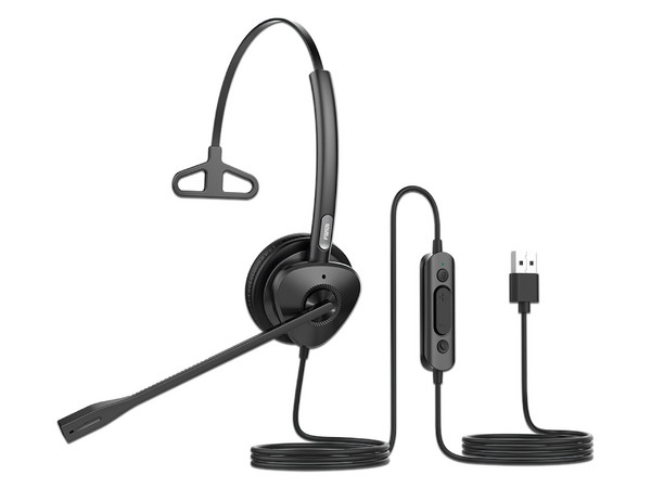 Audífonos Tipo Diadema Monoaural Fanvil HT301U, Respuesta de Frecuencia de 150Hz-6400Hz, USB, Tecnología antishock, Color Negro.