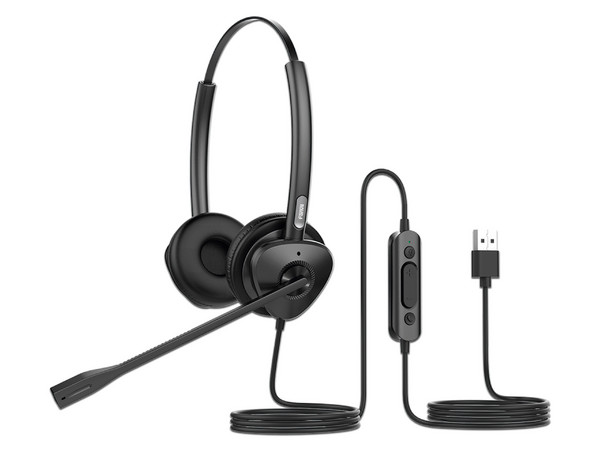 Audífonos Tipo Diadema Fanvil HT302U, Respuesta de Frecuencia  de 150Hz-6400Hz, USB, Tecnología antishock, Color Negro.