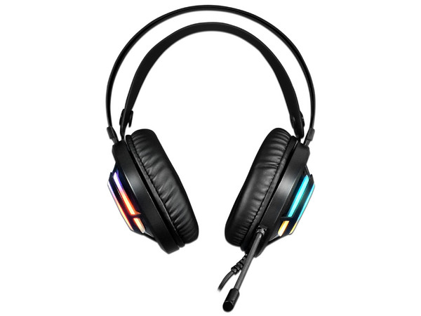 Audífonos con micrófono Gamer GAMDIAS HEBE 3, Iluminación RGB, 3.5mm, USB. Color Negro.