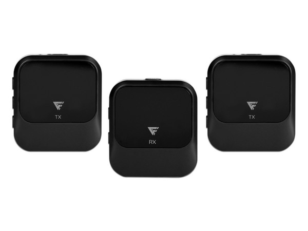 Kit de 2 Micrófonos y 1 Receptor Inalámbricos Game Factor MCL650, USB-C. Color Negro.