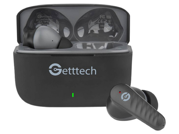 Audífonos Earbud Getttech GUE-T8PBL-BG, Bluetooth, color negro.