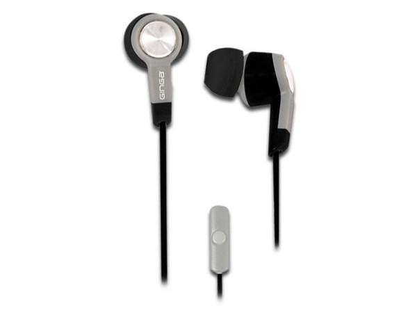 Audífonos internos con micrófono Ginga GO17AUD02HF-NG, respuesta de frecuencia 20hz - 20,000 Hz, 3.5mm. Negro/Gris.