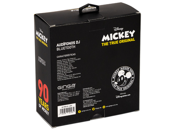 Audífonos tipo diadema Ginga MI18DJ01-LEN con micrófono, respuesta de frecuencia 20Hz - 20KHz. Diseño único Mickey Mouse.