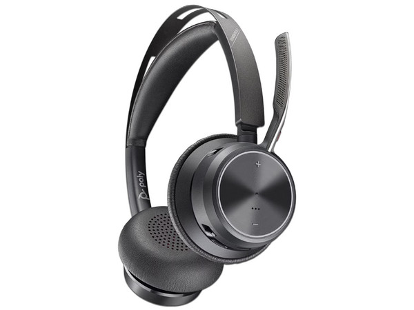 Audífonos Diadema con Micrófono Inalámbricos HP Poly Voyager Focus 2 UC, Certificación Microsoft Teams, Bluetooth, USB-C, Cancelación de Ruido. Color Negro.