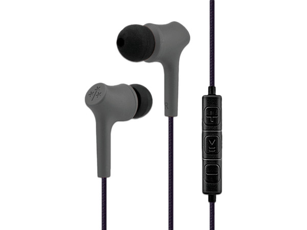 Audífonos Hune Haya con Micrófono, 3.5mm, Color Gris.