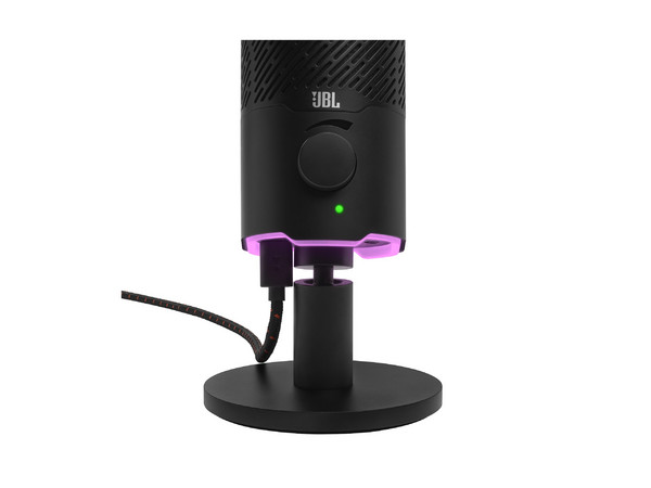 Micrófono USB JBL Quantum Stream, Doble Cápsula, Sonido Premium para Streaming y Grabación, Conexión USB, Color Negro.