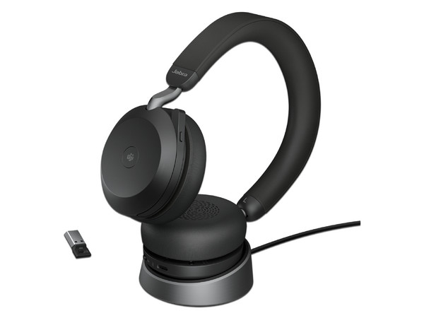 Audífonos Inalámbricos tipo Diadema con Micrófono Jabra Evolve2 75 con Base de carga, MS Teams, Bluetooth 5.2, USB.