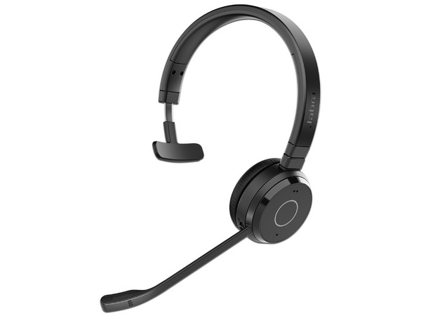 Auriculares inalámbricos y alámbricos con diadema Jabra Evolve 65 TE, diseñados para oficina y centro de llamadas, conexión USB tipo A y Bluetooth, color negro.