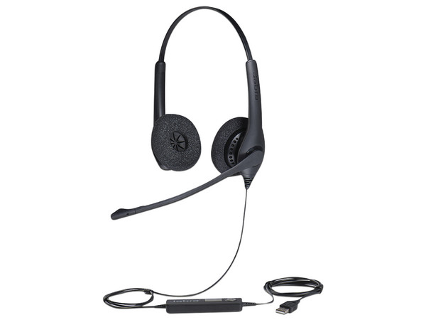 Audífonos de Diadema Jabra Biz 1500, Conexión USB, Brazo Articulado, Cable Reforzado, Color Negro.