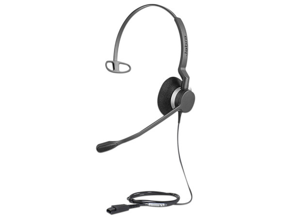 Audífonos de Diadema Monoaural Jabra Biz 2300, Conexión QD, Brazo Articulado, Cable Reforzado, Color Negro.