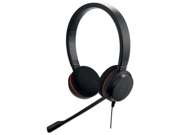 Audífonos con micrófono Jabra Evolve 20 Duo, USB. Color Negro.
