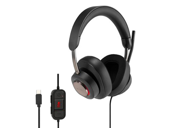 Audífonos tipo Diadema con Micrófonos Kensington H2000, Respuesta de frecuencia 20Hz-20kHz, USB-C. Color Negro.