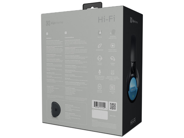 Audífonos Inalámbricos Tipo Diadema Klip Xtreme Hi-Fi, Respuesta de Frecuencia 20 Hz - 20kHz, Micrófono Integrado, Bluetooth, Cancelación ANC. Color Azul.