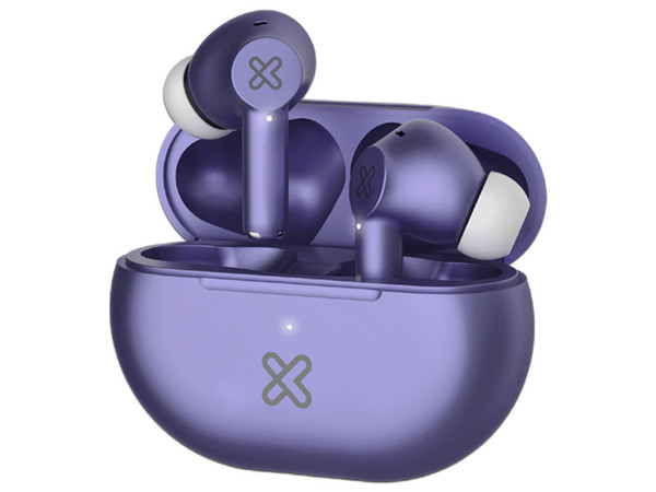 Audífonos Inalámbricos Klip Xtreme Buds-Fi, Con Estuche de Carga, Respuesta de Frecuencia 20Hz - 20kHz, Bluetooth. Color Purpura.