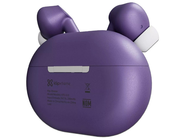Audífonos Inalámbricos Klip Xtreme Buds-Fi, Con Estuche de Carga, Respuesta de Frecuencia 20Hz - 20kHz, Bluetooth. Color Purpura.