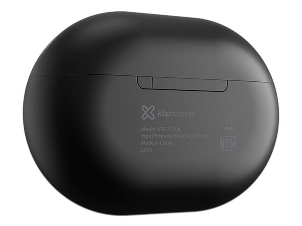 Audífonos Inalámbricos Klip Xtreme EdgeBuds, Con Estuche de Carga, Respuesta de Frecuencia 20Hz - 20kHz, Bluetooth. Color Negro.