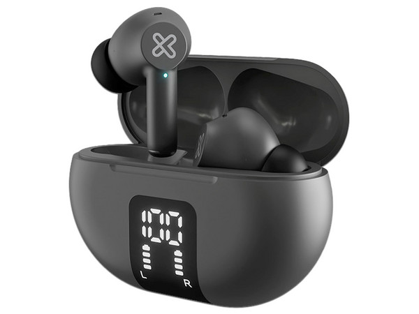 Audífonos Inalámbricos Klip Xtreme EdgeBuds, Con Estuche de Carga, Respuesta de Frecuencia 20Hz - 20kHz, Bluetooth. Color Gris.