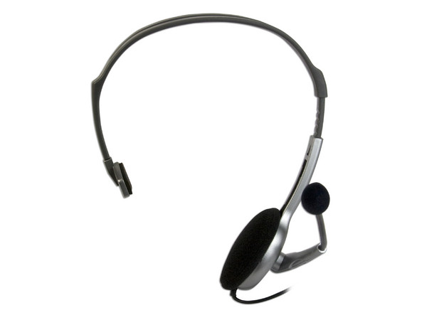 Audífono Labtec Mono 341 tipo Diadema con Micrófono flexible. Color Negro