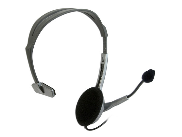 Audífono Labtec Mono 341 tipo Diadema con Micrófono flexible. Color Negro