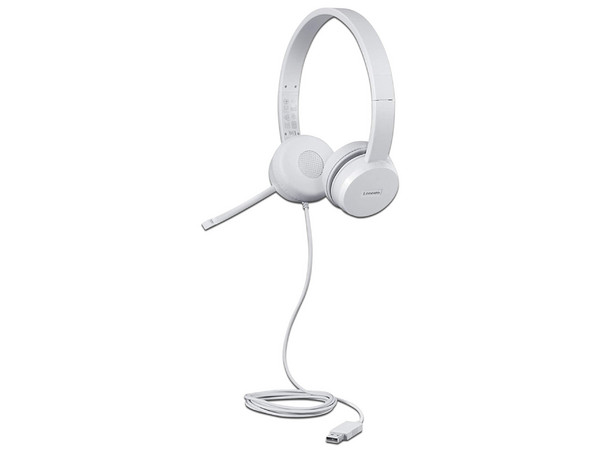 Audífonos con Micrófono Lenovo 110, Respuesta de Frecuencia 20Hz - 20kHz, Cable de 1.8m, USB TIpo A. Color Gris.