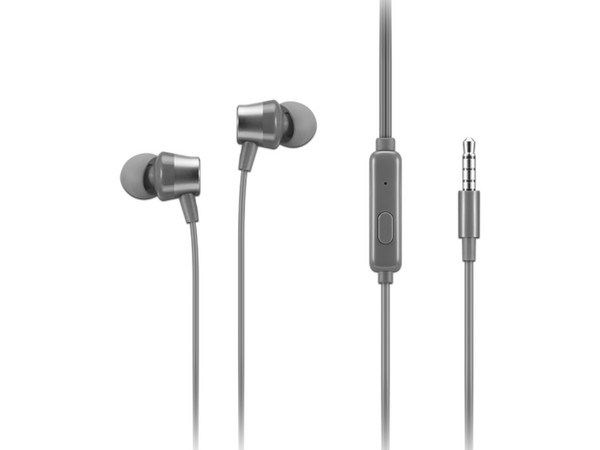 Audífonos Alámbricos Lenovo 110, Respuesta de Frecuencia 100 - 20 kHz, 3.5mm. Color Gris.