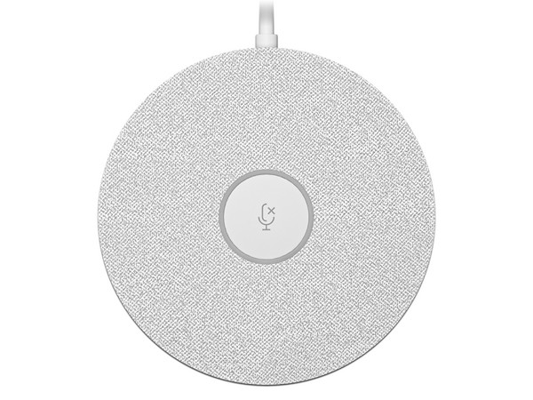 Micrófono de mesa Logitech Rally Pod, Color Blanco.