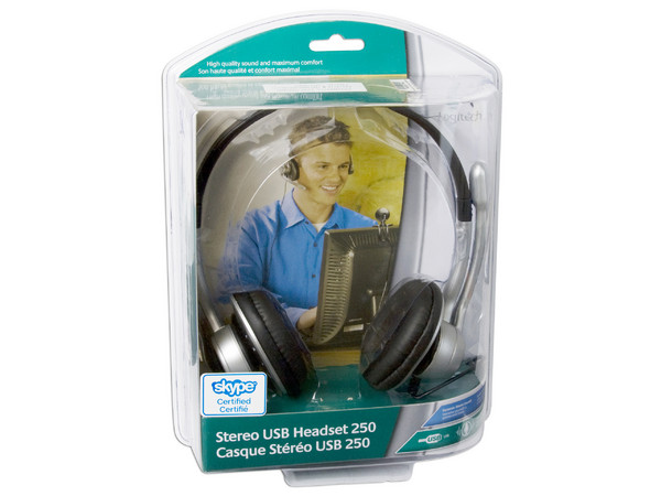 Audífonos con Micrófono Logitech 250, USB.