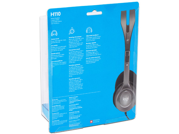 Audífonos estéreo con micrófono Logitech h110.