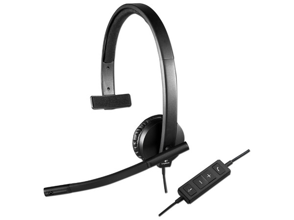 Diadema Logitech H570E con micrófono y control de volumen.