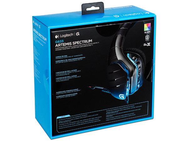 Audífonos con Micrófono Logitech G633 Artemis Spectrum con tecnología Dolby sonido envolvente 7.1, 3.5 mm/USB.