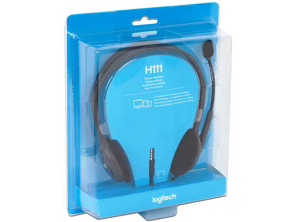 Audífonos con micrófono Logitech Stereo Headset H111.