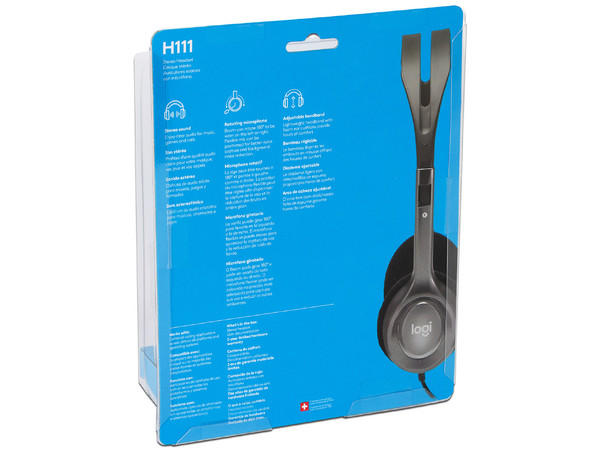 Audífonos con micrófono Logitech Stereo Headset H111.