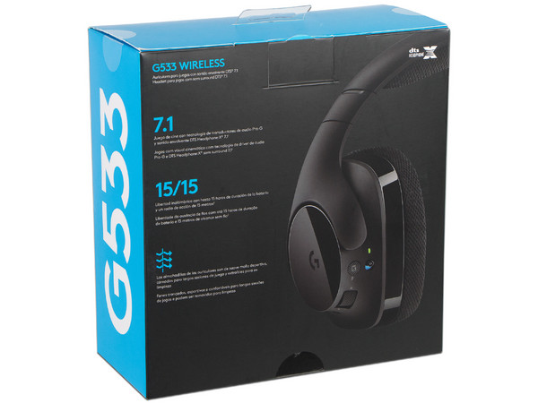 Audífonos con Micrófono Logitech G533 Wireless con tecnología DTS Headphone X sonido envolvente 7.1, Inalámbrico USB.