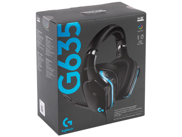 Audífonos con Micrófono Logitech G635, respuesta de frecuencia 20Hz-20,000Hz, sonido envolvente 7.1, USB, 3.5mm. Color Negro.
