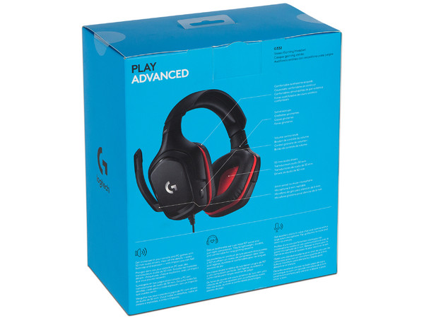 Audífonos con micrófono Logitech G332, Respuesta de frecuencia 20Hz-20000Hz, 3.5mm. Color Negro/Rojo.