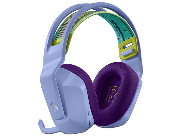 Audífonos con micrófono inalámbricos Gamer Logitech G733 LightSpeed, Iluminación RGB, USB. Color Violeta.