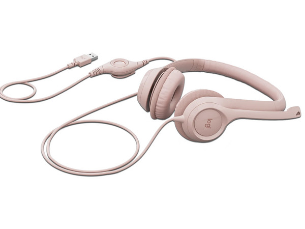 Audífonos con Micrófono Logitech H390, Respuesta de Frecuencia 20-20000Hz, USB. Color Rosa.