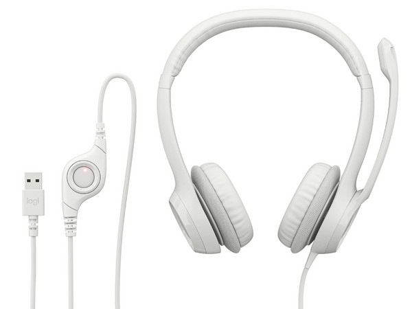 Audífonos con Micrófono Logitech H390, Respuesta de Frecuencia 20-20000Hz, USB. Color Blanco.
