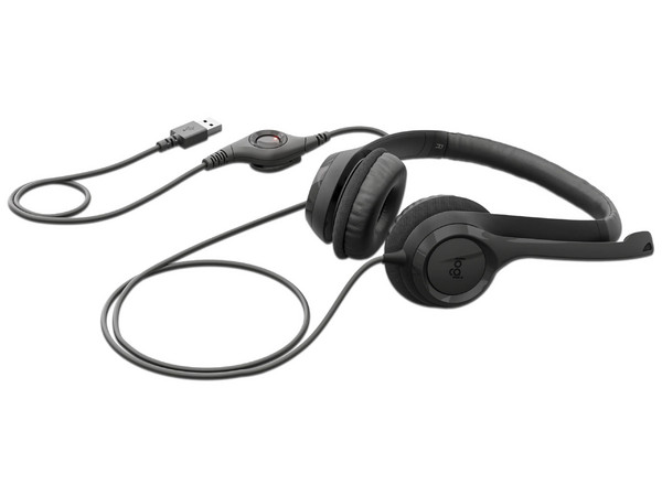 Audífonos con Micrófono Logitech H390 981-001575, Micrófono Abatible, Cable de 1.9m, USB Tipo C. Color Negro.