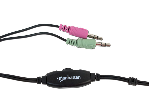 Audífonos Estéreo Manhattan 164429 con Micrófono, Frecuencia de 20 Hz - 20kHz, Color Negro.