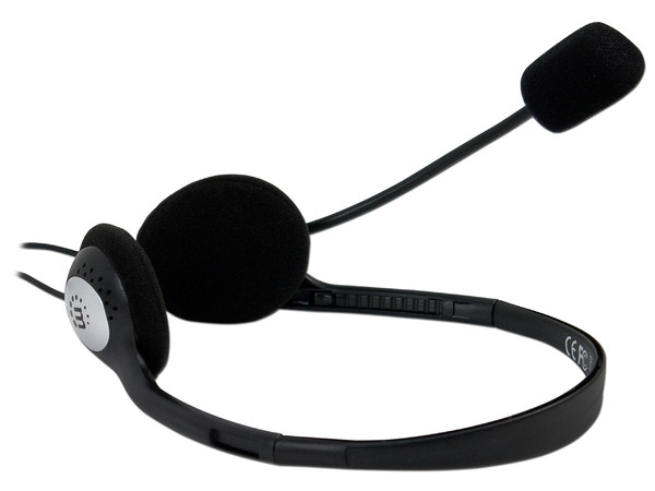 Audífonos Estéreo Manhattan 164429 con Micrófono, Frecuencia de 20 Hz - 20kHz, Color Negro.