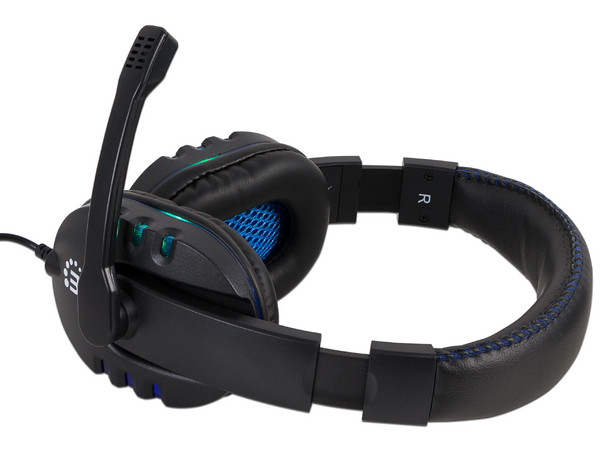Audífonos tipo diadema para videojuegos Manhattan con micrófono, respuesta de frecuencia 20Hz-20,000Hz.