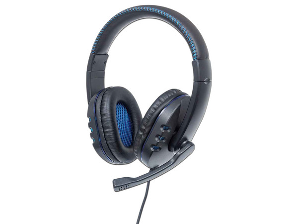 Audífonos con Micrófono Gaming Manhattan, Respuesta de Frecuencia 20Hz-20kHz, USB. Color Negro.