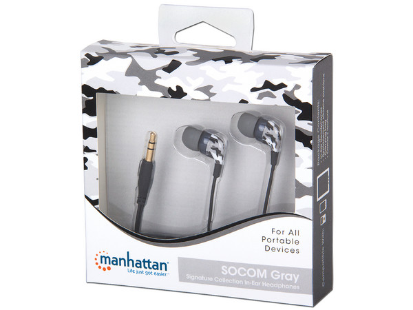 Audífonos Manhattan SOCOM Gray, Respuesta de frecuencia 20 Hz–20 kHz.