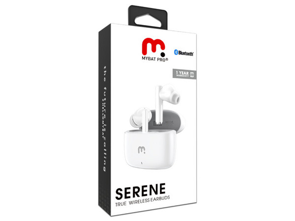 Audífonos Earbud MYBAT Serene True RFHSBTST052, Bluetooth 5.0, Color Blanco.